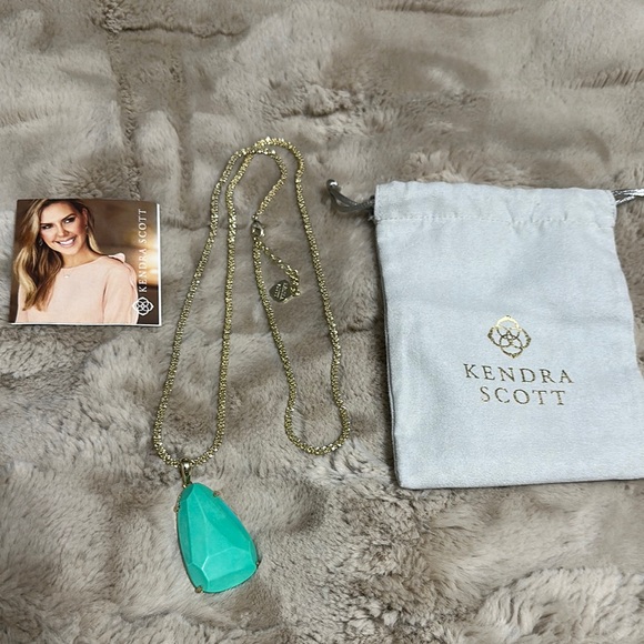 Kendra Scott Gold and Turquoise Pendant Necklace - Picture 1 of 2